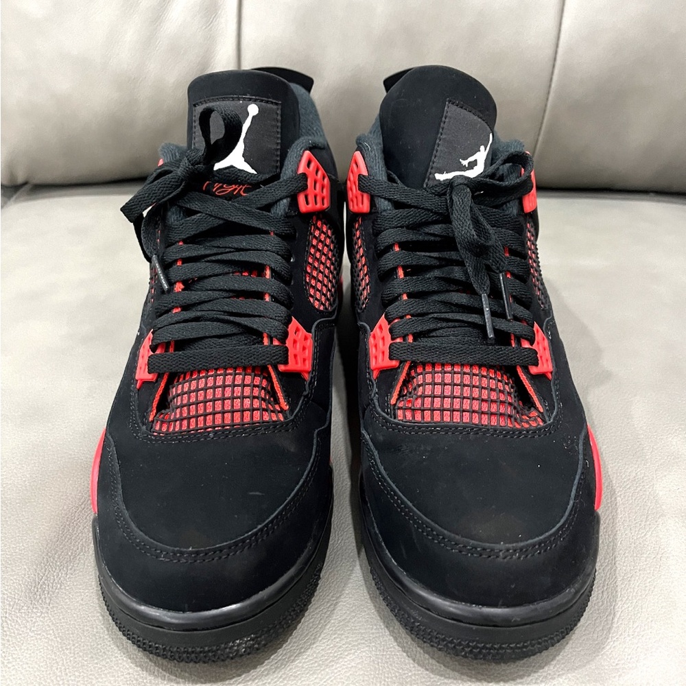 COPY - Jordan Men's Black and Red Sneakers - Picture 2 of 5